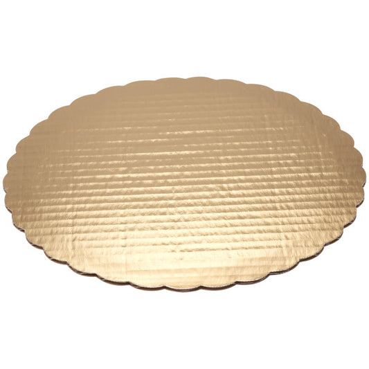 10" Round Gold Scalloped Cake Board
