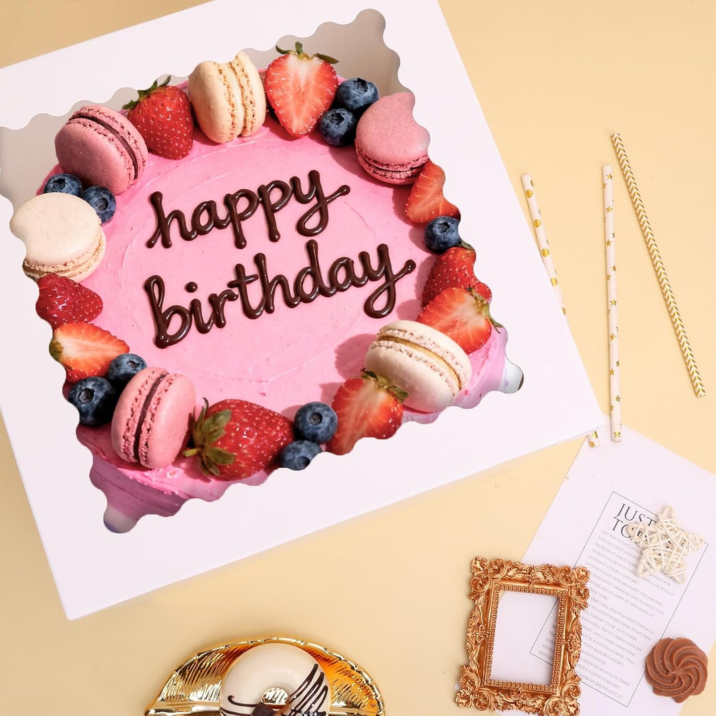 10x10x10" Tall White Square Cake Box