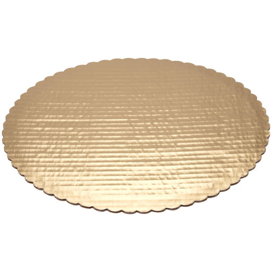 12 Inch Round Gold Scalloped Cake Board