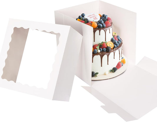 12x12x12 inch White Cake Box w/Window