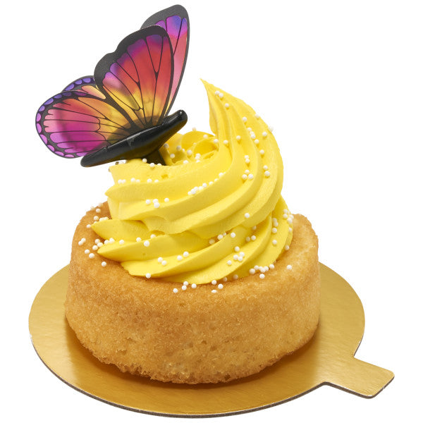 4" Round Black/Gold Reversible Waxed Corrugated Cake Board