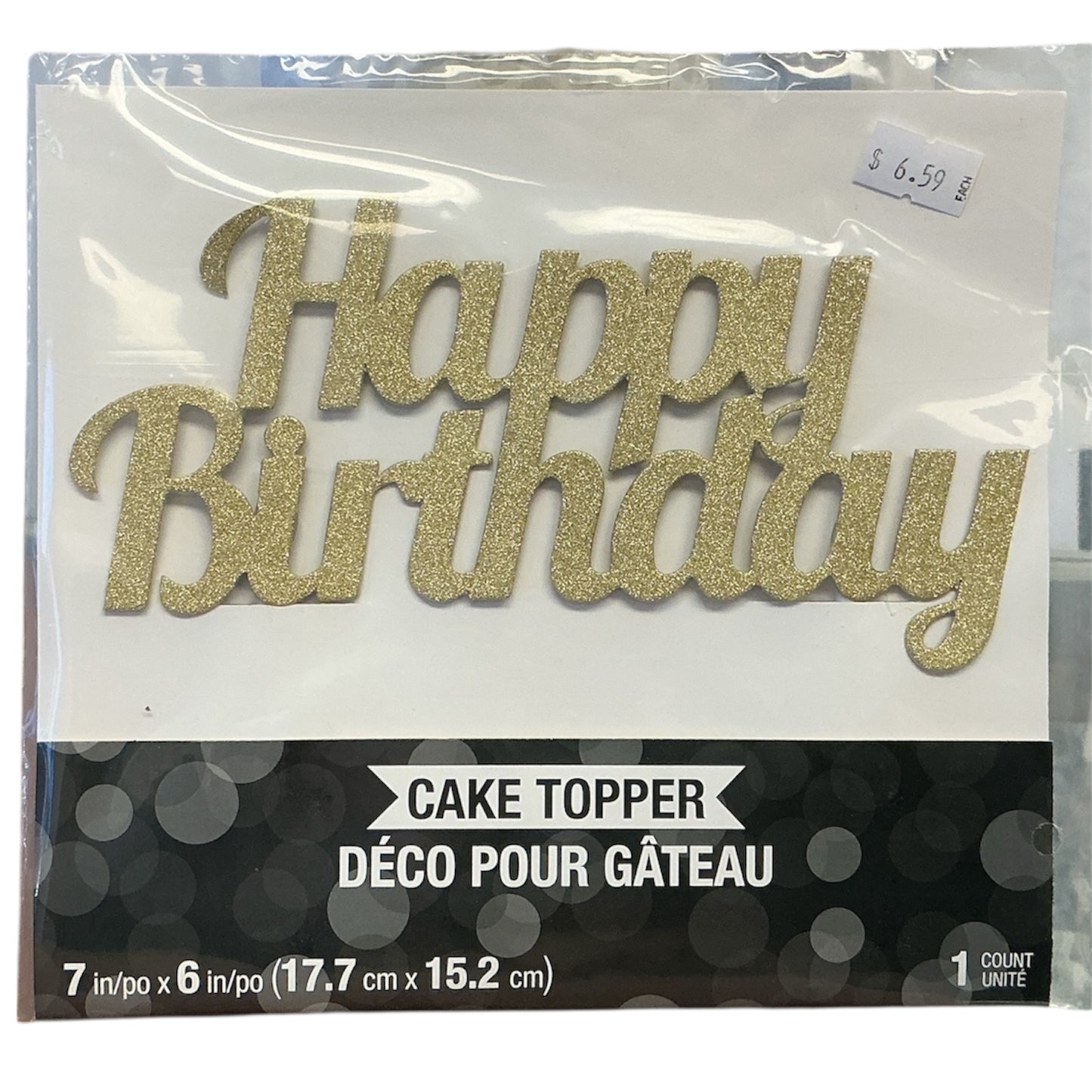 Glitter Happy Birthday Cake Topper