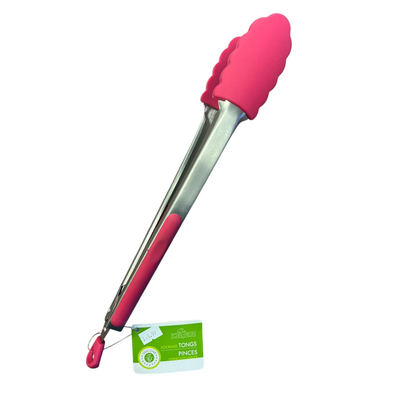 Fox Run Raspberry Silicone Locking Tongs