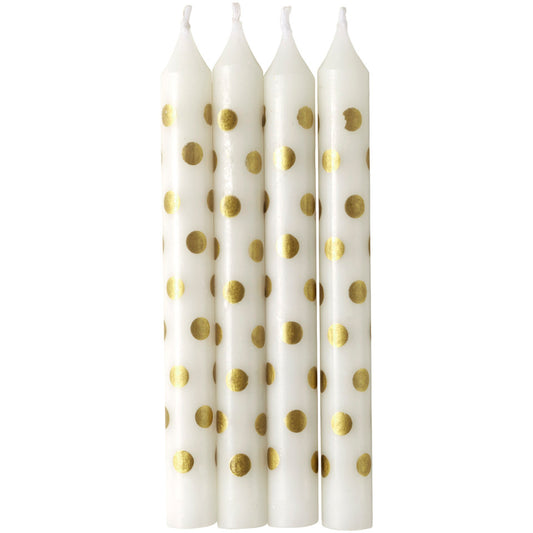 Gold Dot Birthday Candles