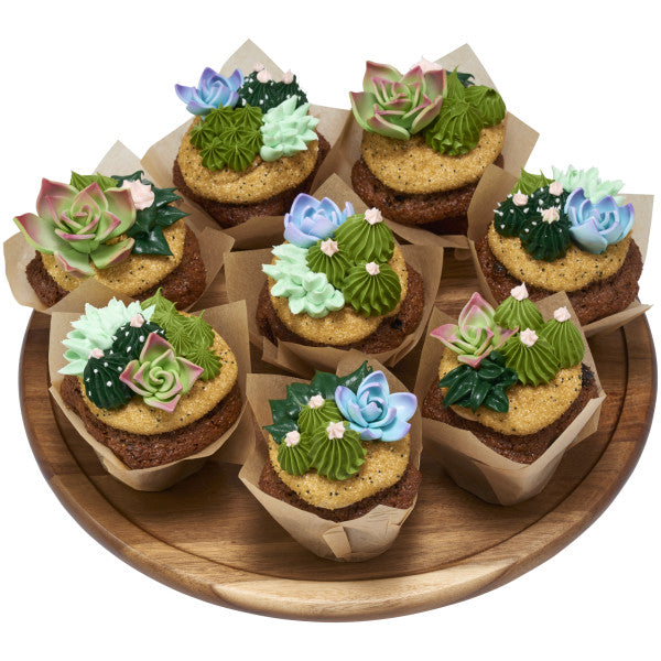 Green Succulent Gum Paste Flower, Small