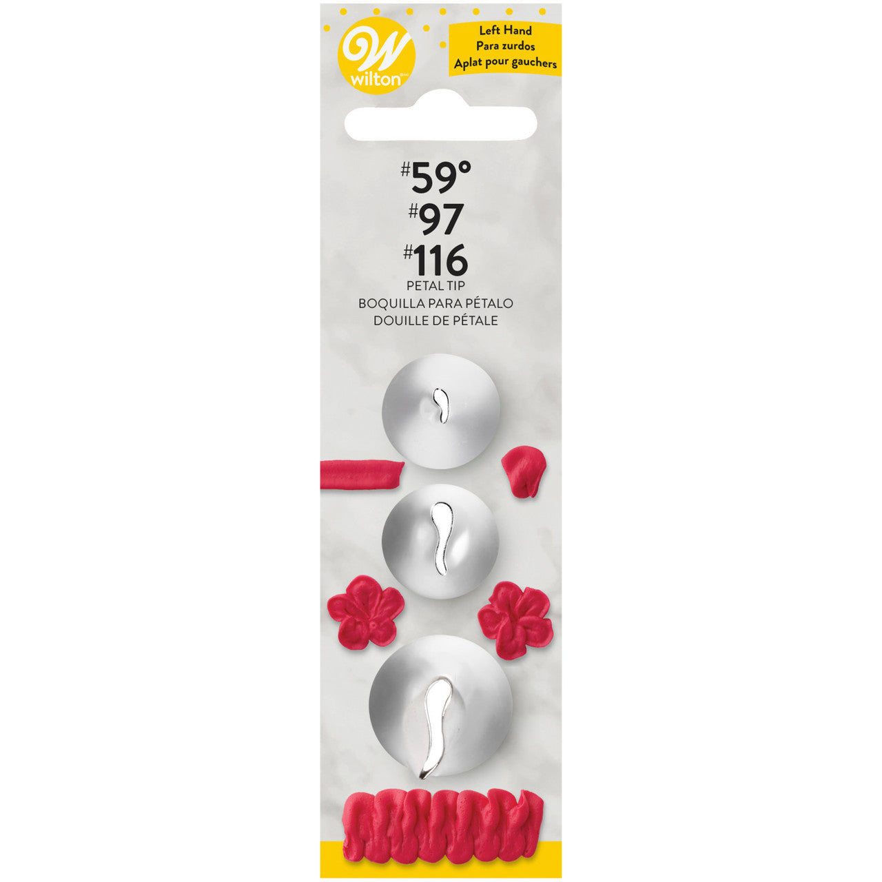 Left-Handed Cake Decorating Tip Set, 3-Piece, Wilton