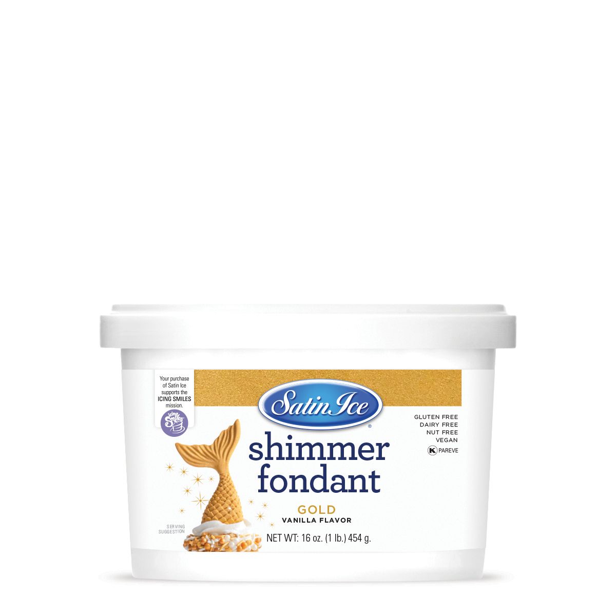 Satin Ice Gold Shimmer Fondant 16 oz (1 lb.)