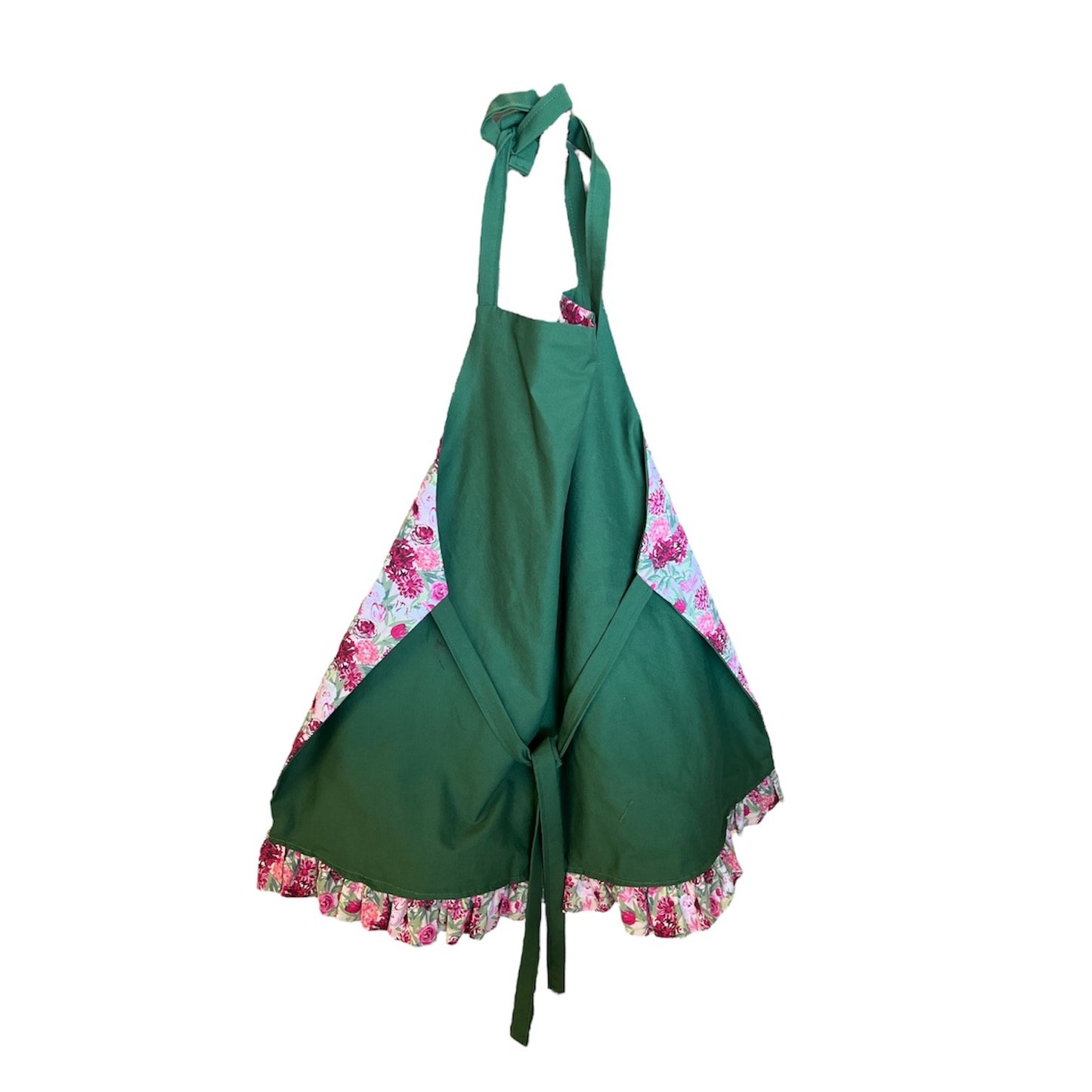 Pink and Green Floral Handmade Apron, Women's