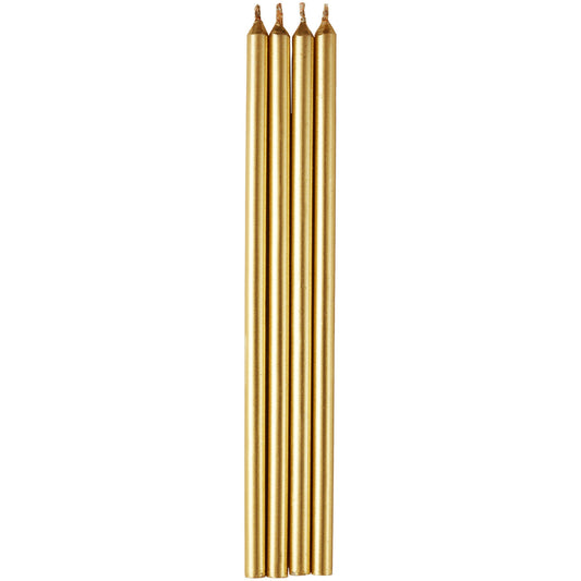 Tall Gold Birthday Candles, 12-Count, Wilton