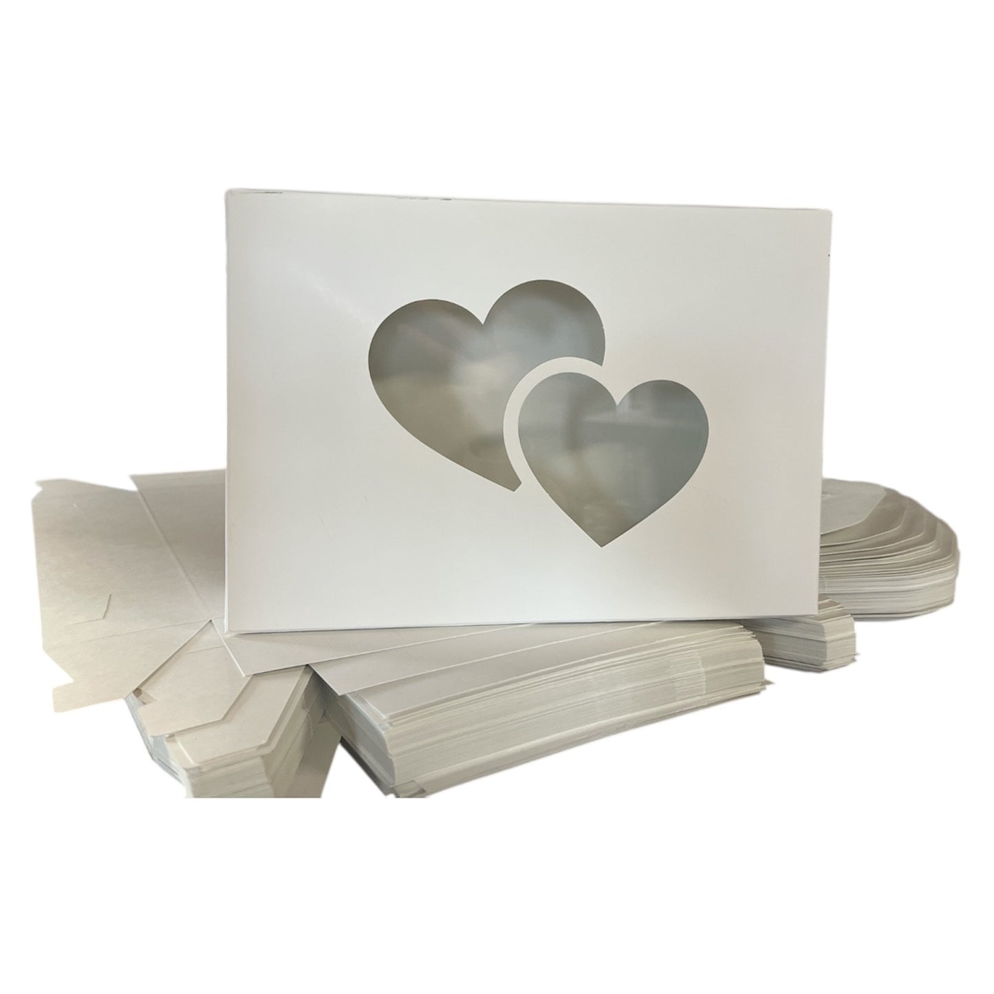 White Heart Window Boxes 10x7x2.5 inches