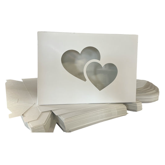 White Heart Window Boxes 10x7x2.5 inches