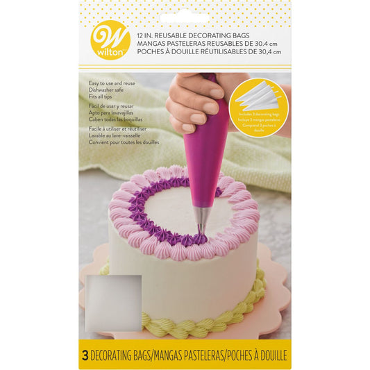 Wilton 12 IN. Reusable Piping Bags For Cake Decorating, 3-Count