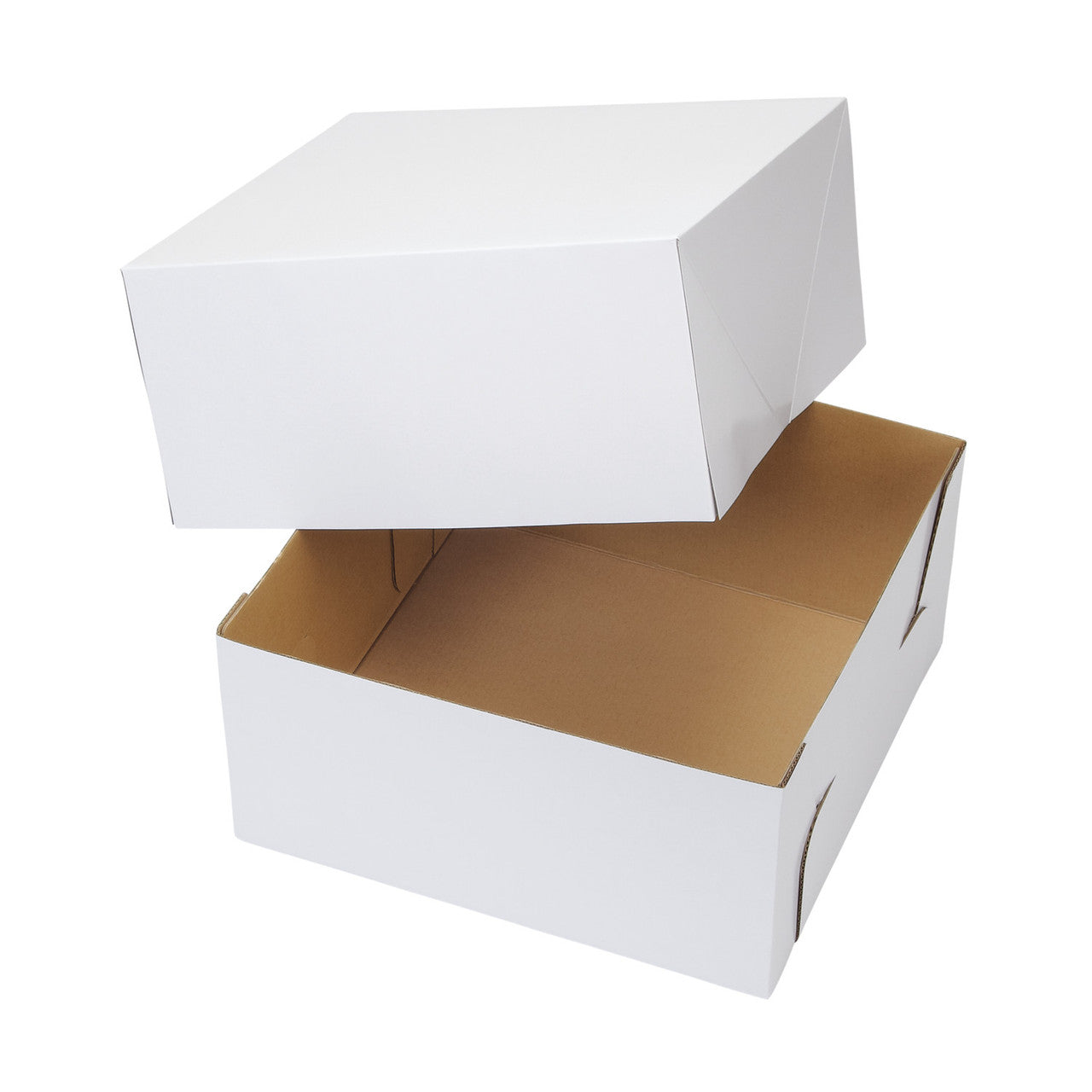 White 12 Inch Square Corrugated Cake Box, 2 Piece = 1 Box, Wilton