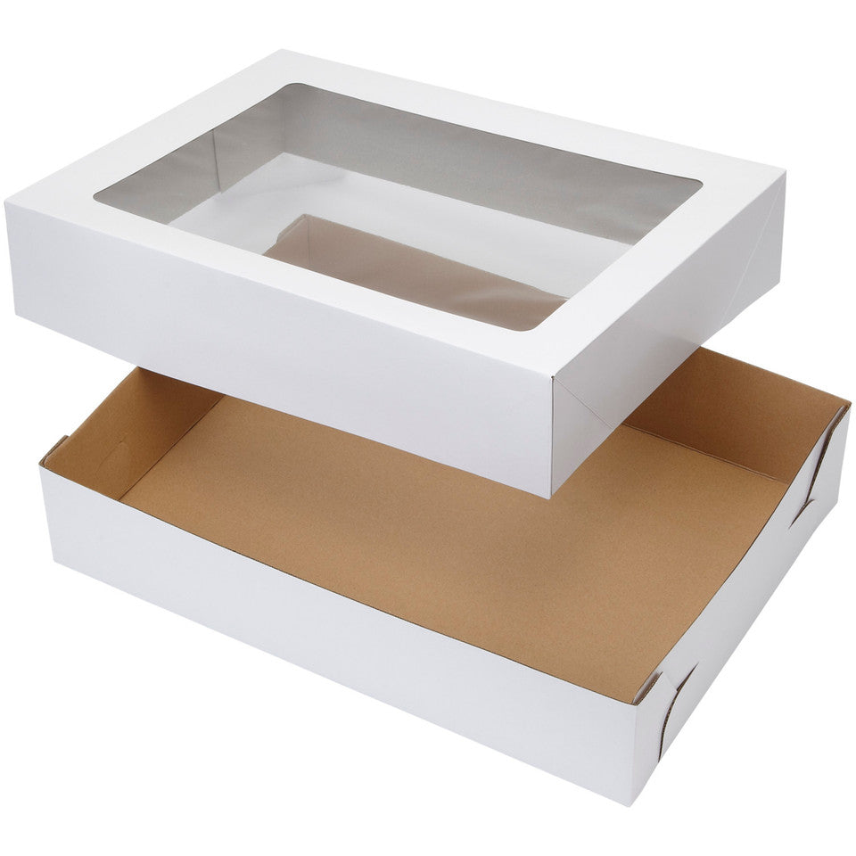 19 x 14 Inch White Cake Box with Window, 2 Piece = 1 Box, Wilton