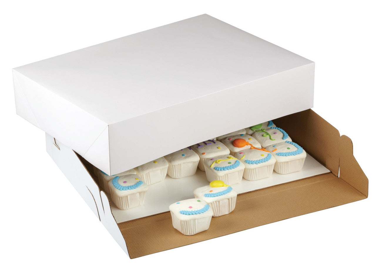 19 x 14 x 4 Inch White Cardboard Sheet Cake Box, 2 Piece = 1 Box, Wilton