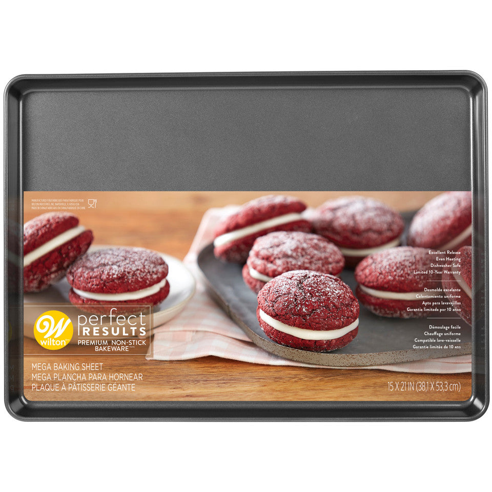Perfect Results Premium Non-Stick Bakeware Mega Cookie Pan, 15x21 Inch, Wilton