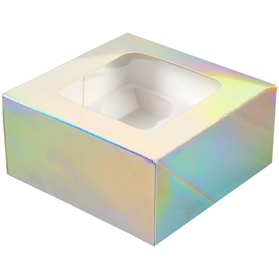 Iridescent Cupcake Treat Boxes with Window, 3-Count, Wilton