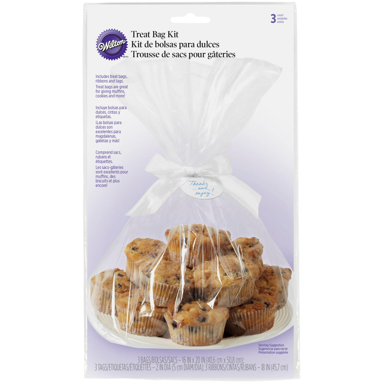 Clear Large Treat Bags Kit, 3 Count, 16x20 Inch, Wilton