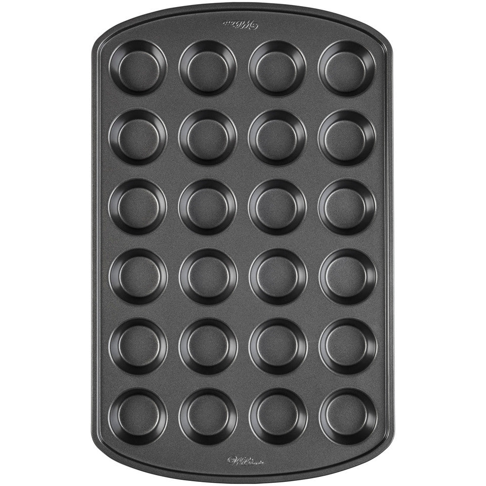 Perfect Results Premium Non-Stick Mini Muffin and Cupcake Pan, 24 Cavity, Wilton