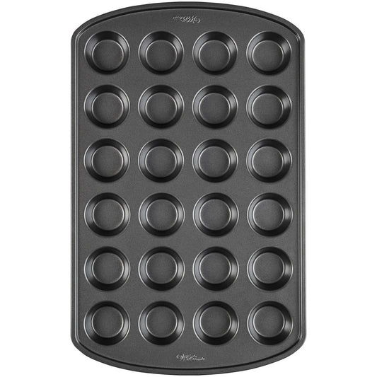 Perfect Results Premium Non-Stick Mini Muffin and Cupcake Pan, 24 Cavity, Wilton