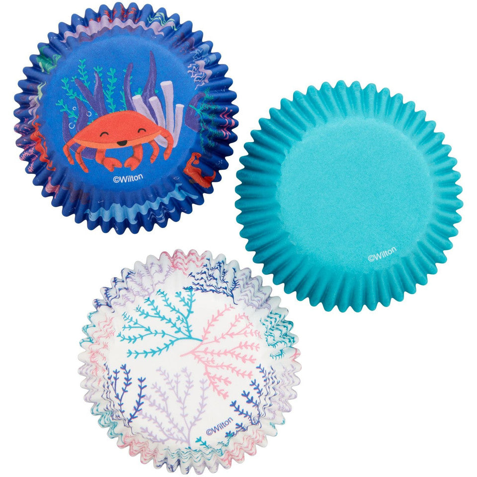 Wilton Ocean Life Paper Cupcake Liners, 75-Count