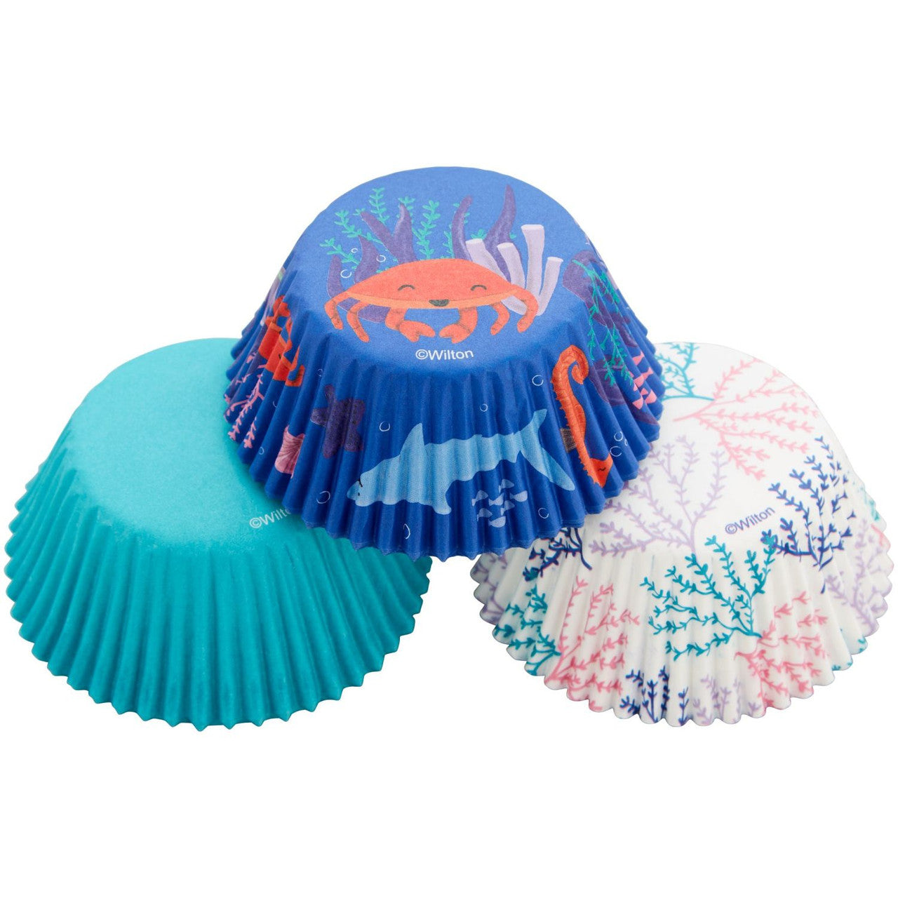 Wilton Ocean Life Paper Cupcake Liners, 75-Count