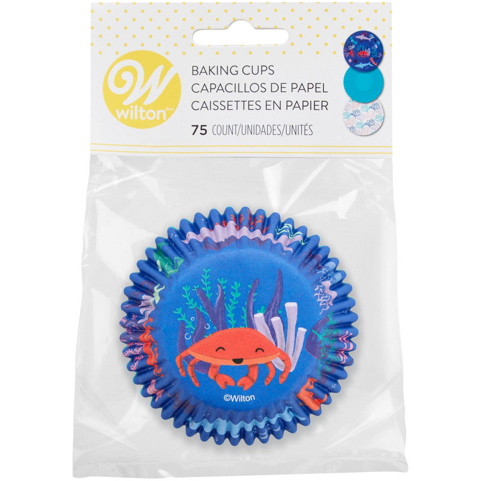 Wilton Ocean Life Paper Cupcake Liners, 75-Count