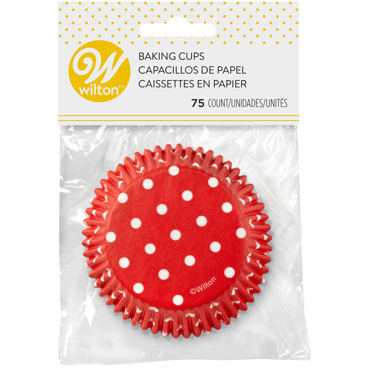 Red With White Polka Dots Cupcake Liners, 75 Count, Wilton