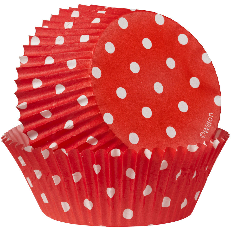 Red With White Polka Dots Cupcake Liners, 75 Count, Wilton