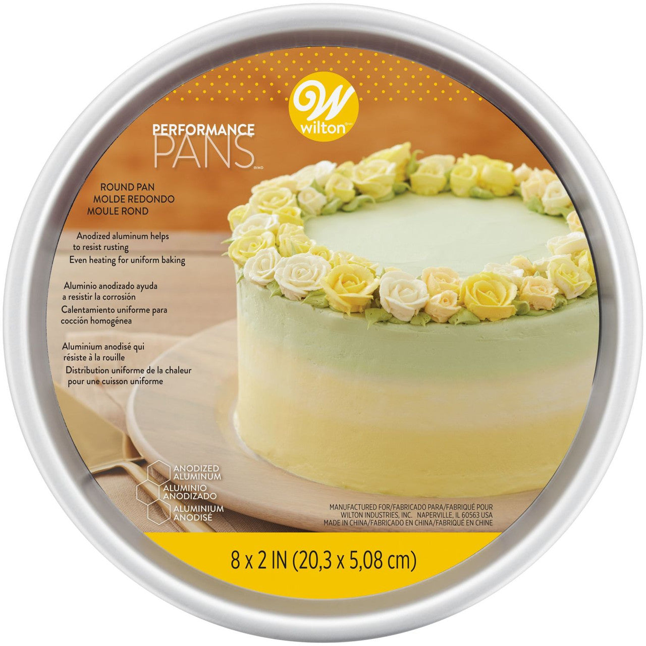 Aluminum Bakeware Round Cake Pan 8x2 Inch, Wilton