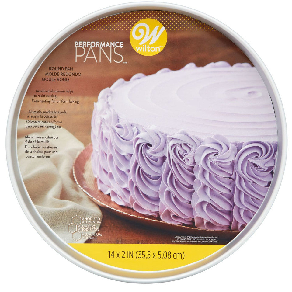 Performance Pans Aluminum Round Cake Pan, 14 Inch, Wilton