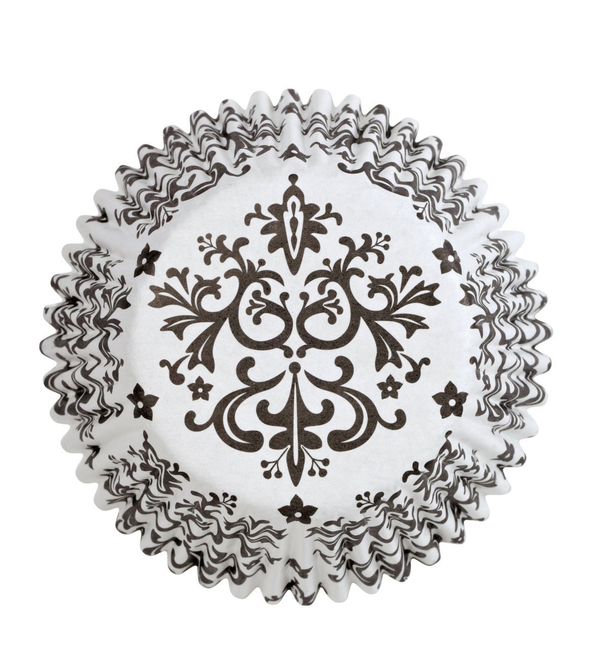 Solid Black and Black & White Damask Cupcake Liners, 75 Count, Wilton