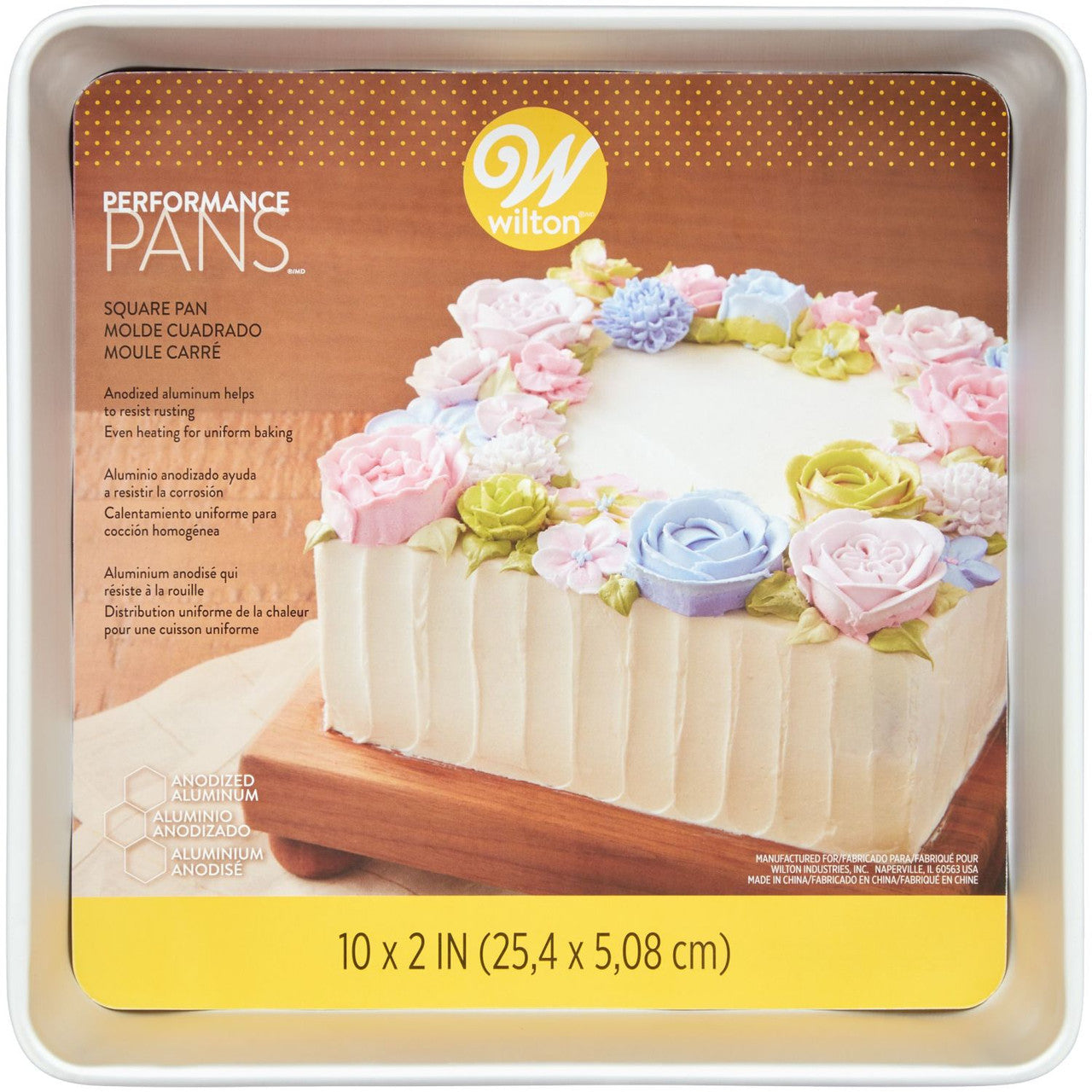 Aluminum Bakeware Square Cake Pan 10x2 Inch, Wilton
