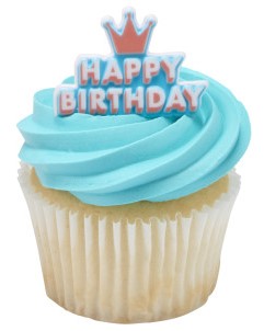 Happy Birthday Crown Cupcake Ring, 1 count