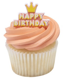 Happy Birthday Crown Cupcake Ring, 1 count