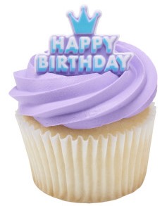 Happy Birthday Crown Cupcake Ring, 1 count