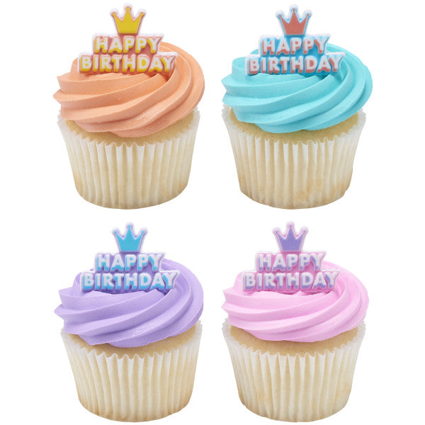 Happy Birthday Crown Cupcake Ring, 1 count