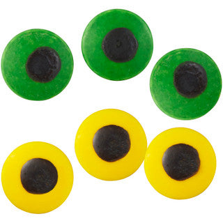 Large Green and Yellow Candy Eyeballs, 1oz.