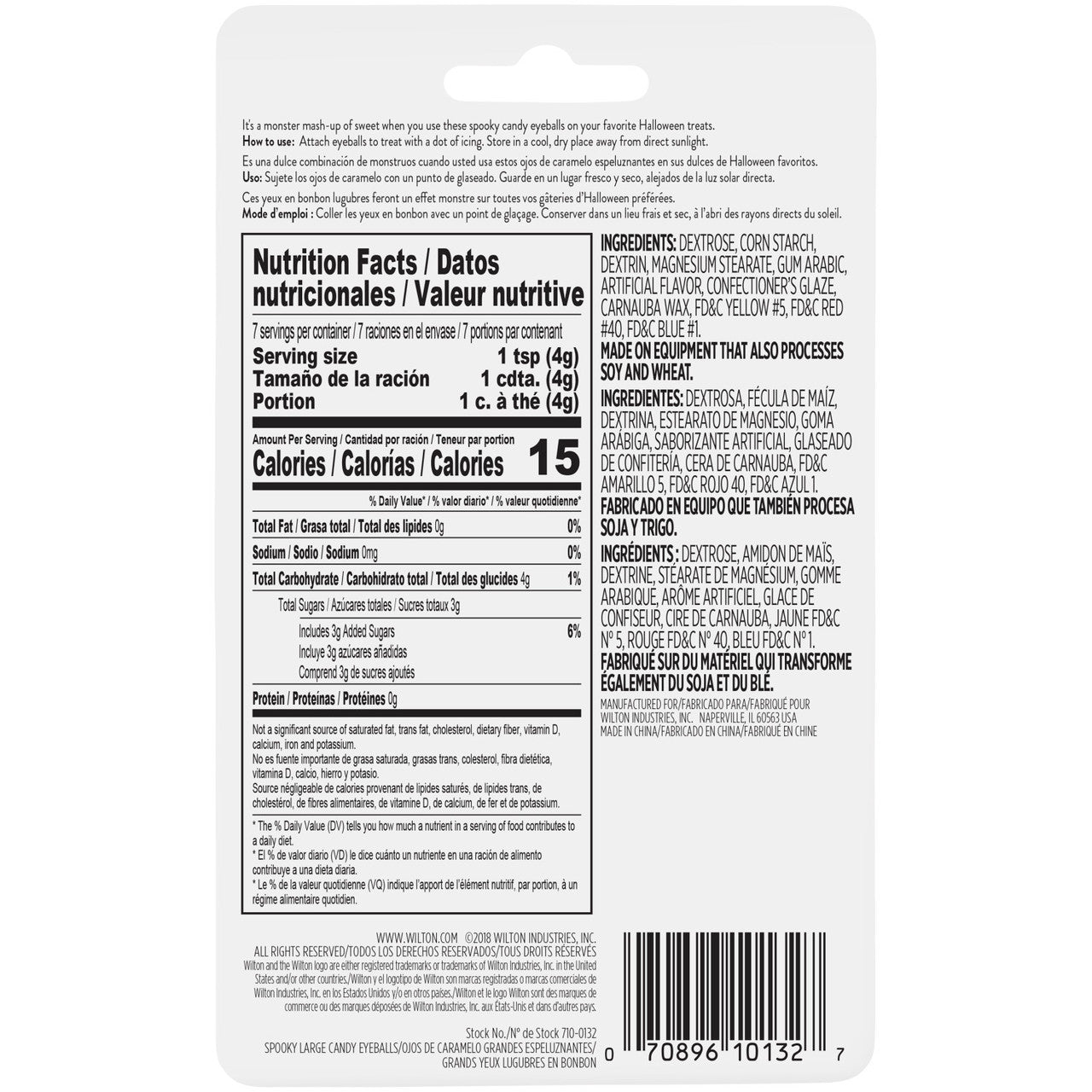 Large Green and Yellow Candy Eyeballs, 1oz.