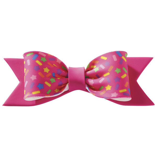 Pink Confetti Gum Paste Bow, Decopac