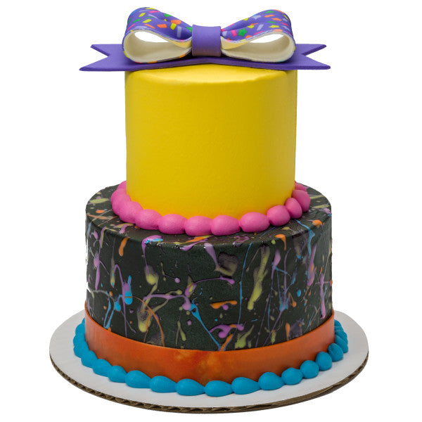 Purple Confetti Gum Paste Bow, Decopac