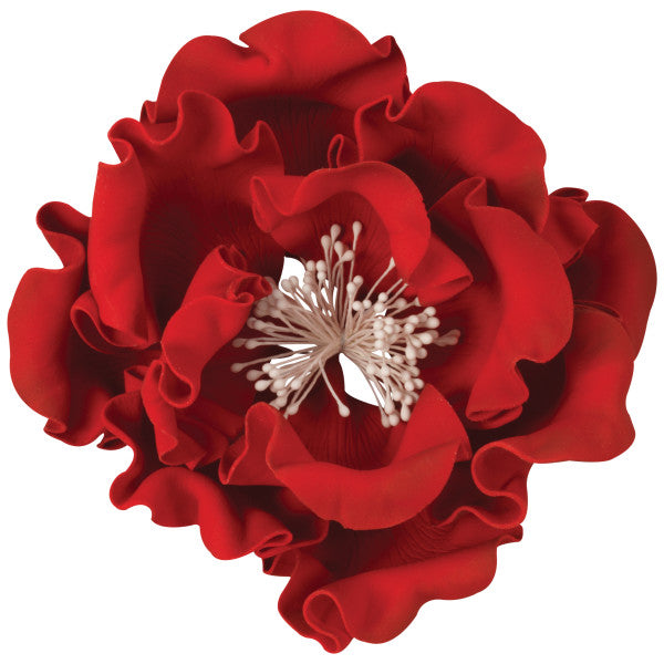 Red Peony Gum Paste Flower