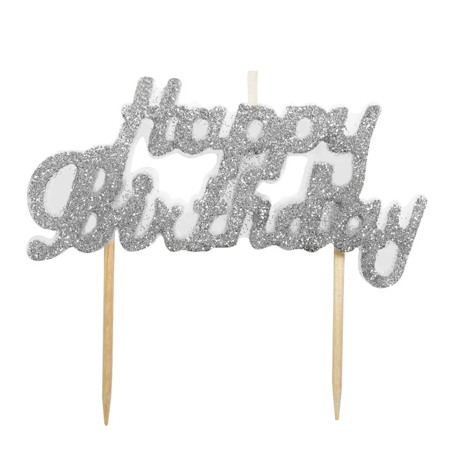 Glitter Happy Birthday Candle