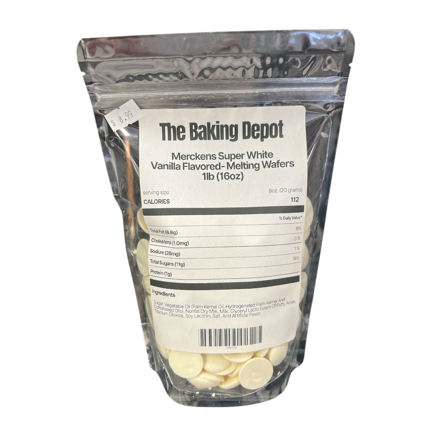 Merckens Super White Vanilla Melting Chocolate Wafers, 1lb