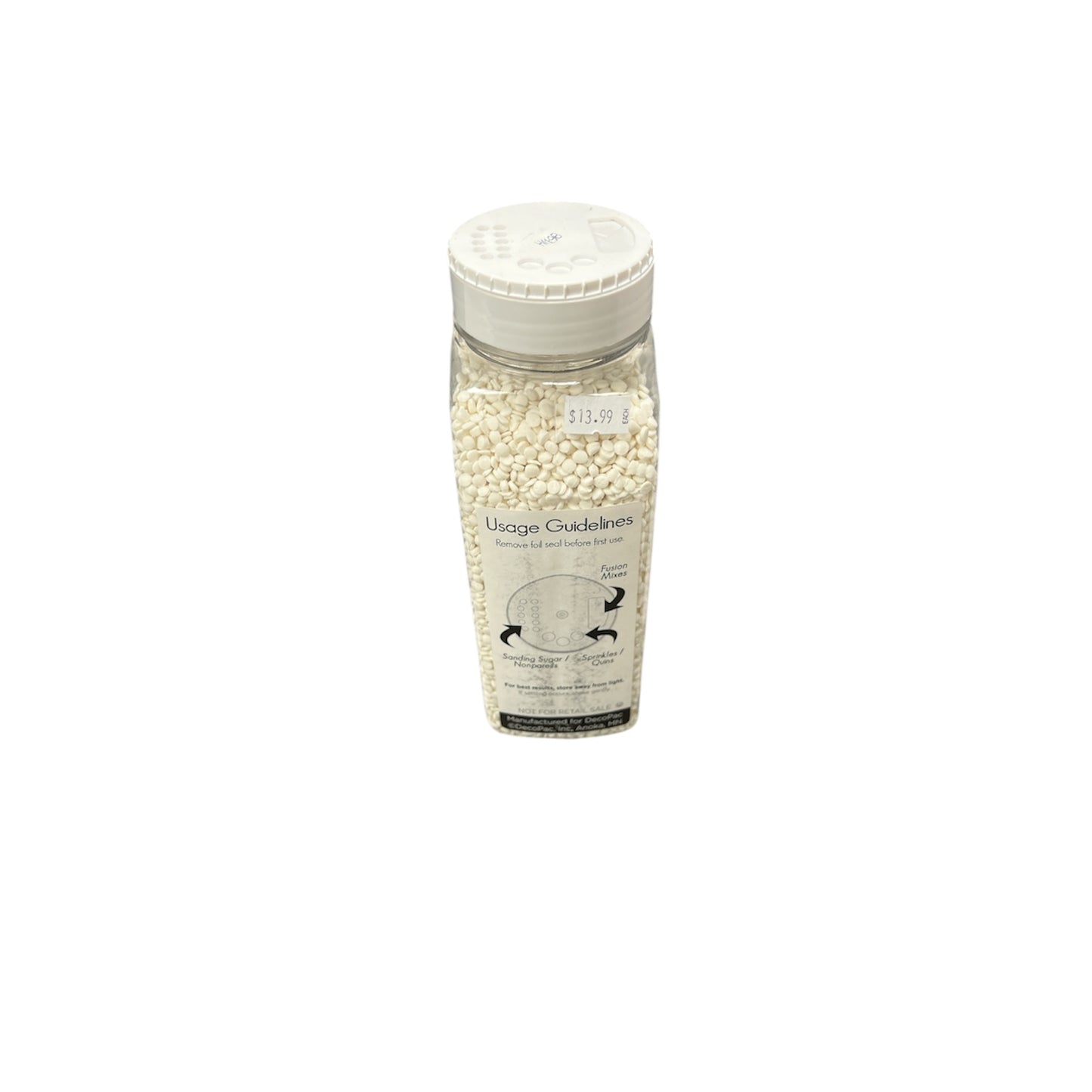 White Confetti Quins Sprinkles Bulk 19.5oz
