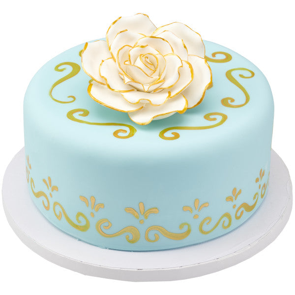 White Rose Gum Paste Flower, Decopac