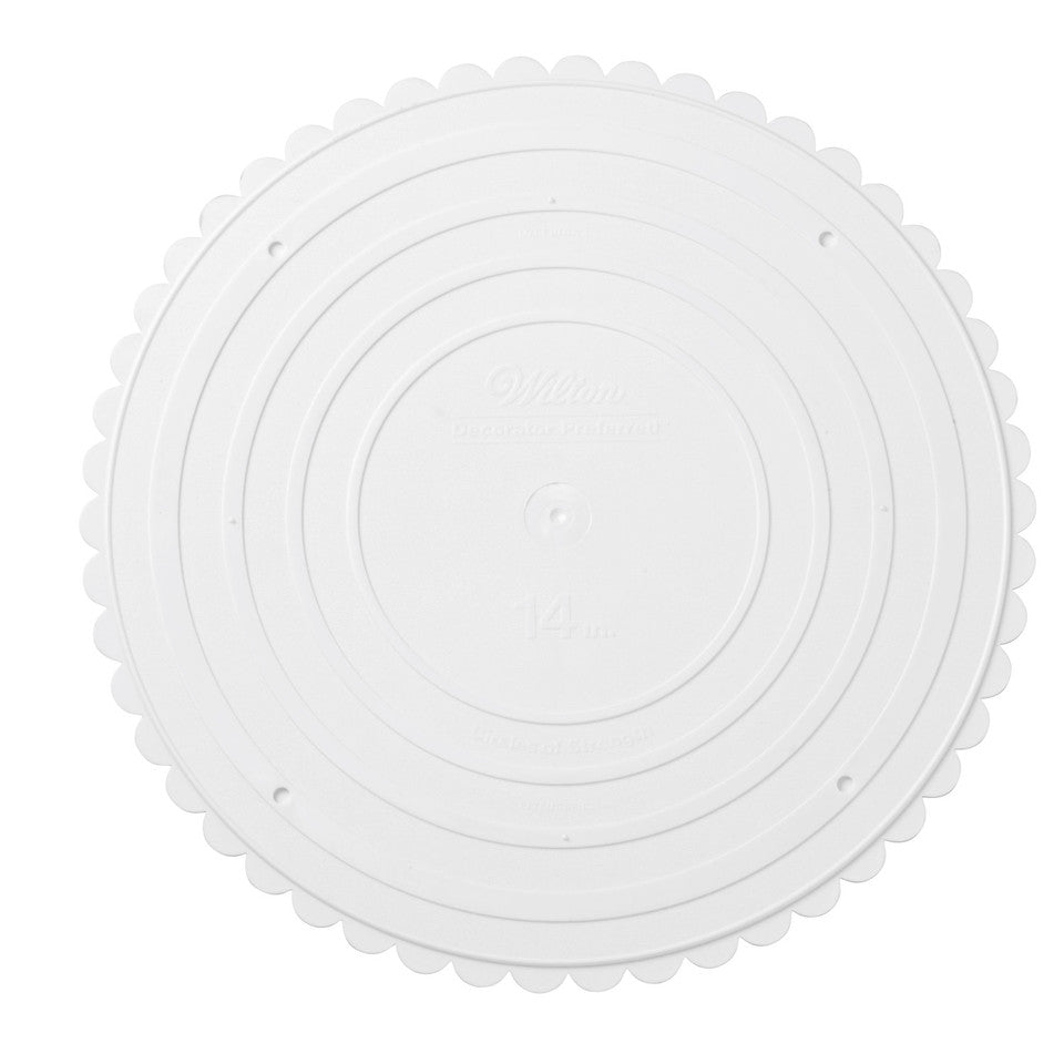 White Scalloped Edge Separator Plate, 14 Inch, Wilton