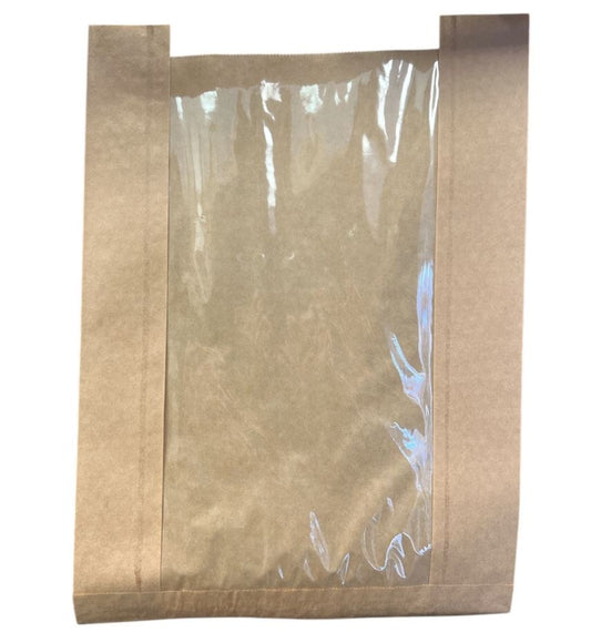 Kraft Bread Bag w/ Window 10.5x14x4