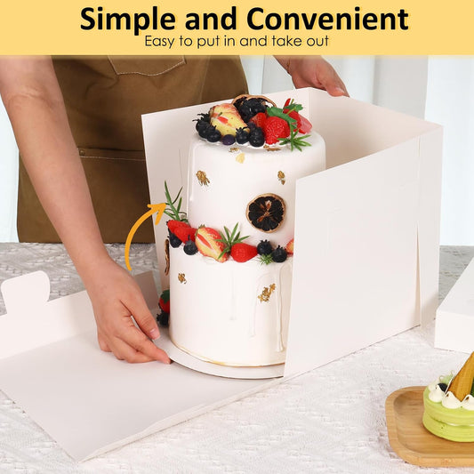 10x10x10" Tall White Square Cake Box