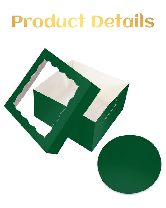 12x12x8 Green Cake Box and Cake Board Set